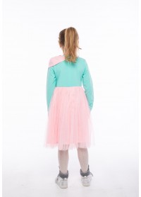 Платье для девочек - G-21882W_мята+розовый