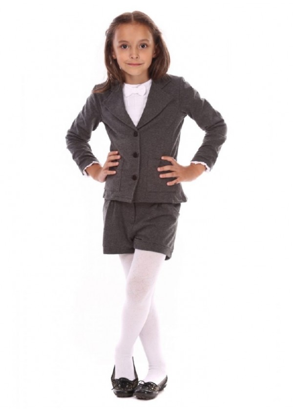 Пиджак для девочек - G-12233_серый